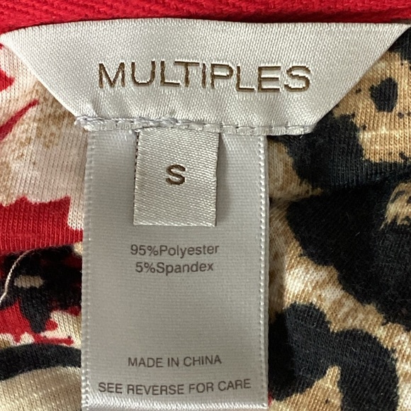 Multiples Multicolor Paisley Floral Animal Print Mobwife Bohemian Blouse Size S - Picture 11 of 11